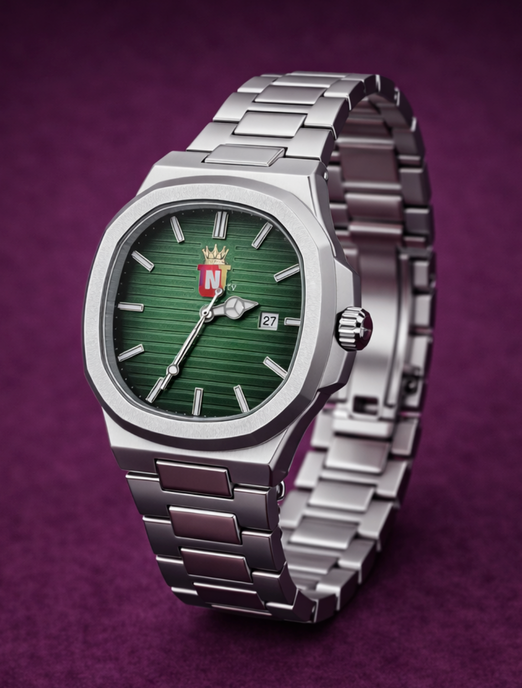 MrTudor Custom Stainless Steel Watch – Green Dial